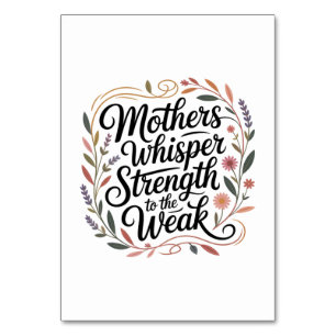 Mothers Whisper Strength To The Weak Table Number
