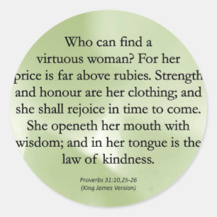 Mothers' Worth Cannot be Measured  (Proverbs 31) Classic Round Sticker