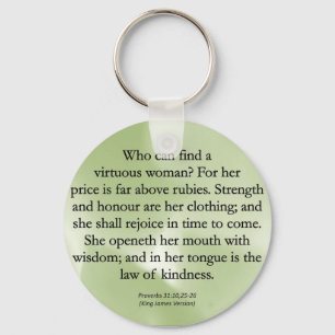 Mothers' Worth Cannot be Measured  (Proverbs 31) Keychain