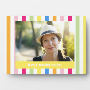Mothers'day best mom ever modern colourful photo plaque