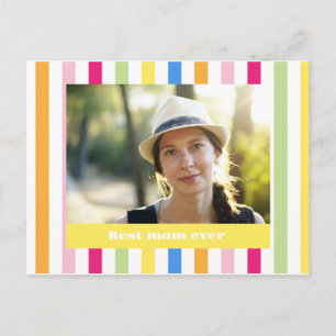 Mothers'day best mom ever modern colourful photo postcard