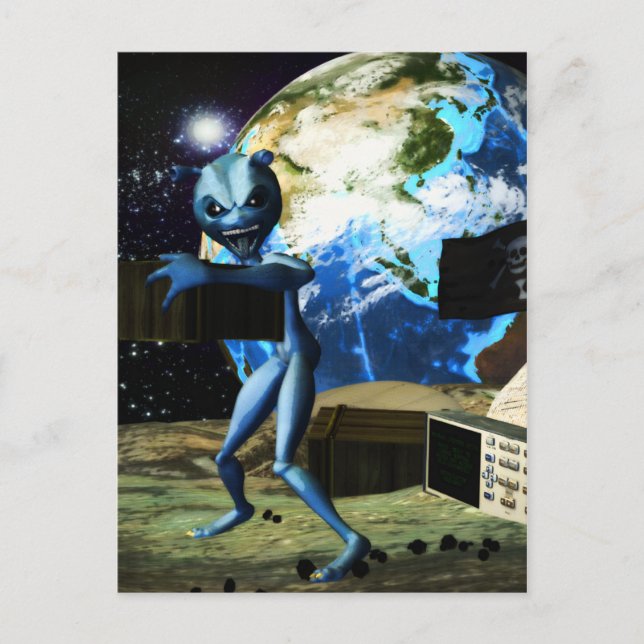 Mothership Alien Pirate Postcard (Front)