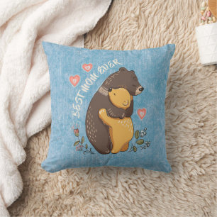 MOTHES day gift idea, best mom ever mama bear Throw Pillow