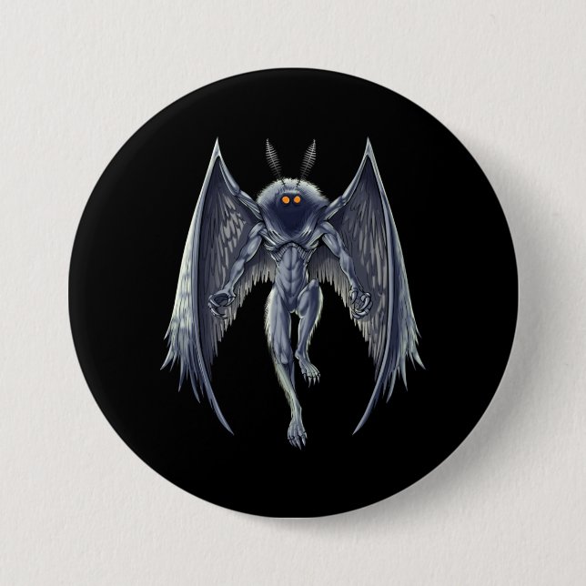 Mothman Cryptid Creature 3 Inch Round Button (Front)