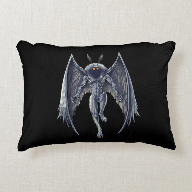 Mothman Cryptid Creature Accent Pillow (Front)