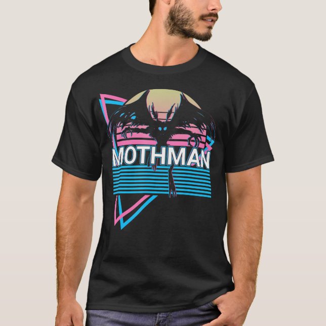 Mothman Cryptozoology Retro Cryptid T-Shirt (Front)