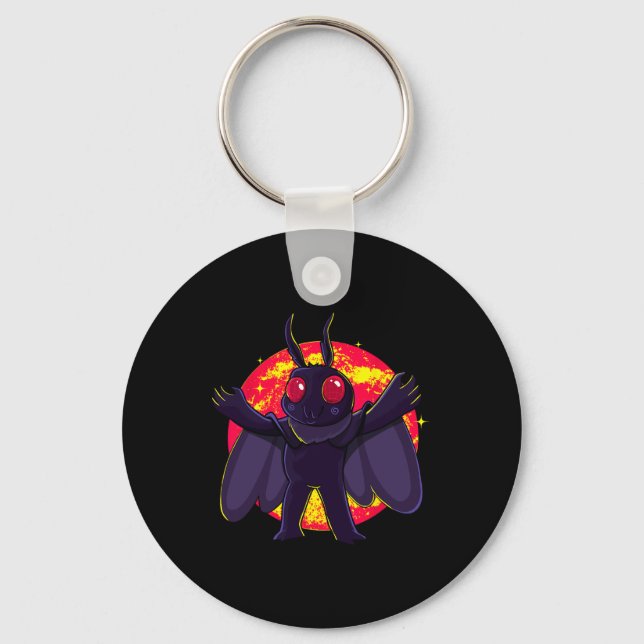 Mothman Cute Cryptid Creatures Point Pleasant Wv R Keychain (Front)