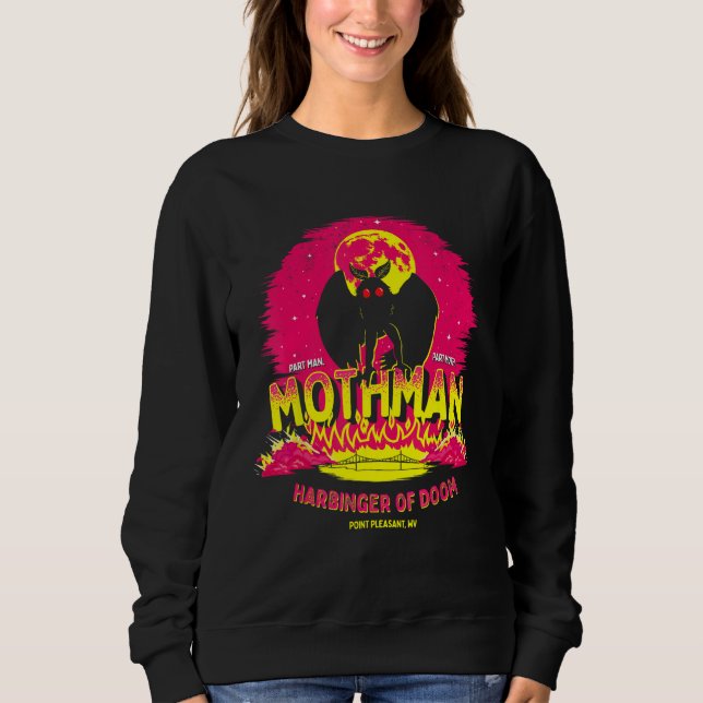 Mothman - Harbinger of Doom! Funny Cute Cryptid Cr Sweatshirt (Front)