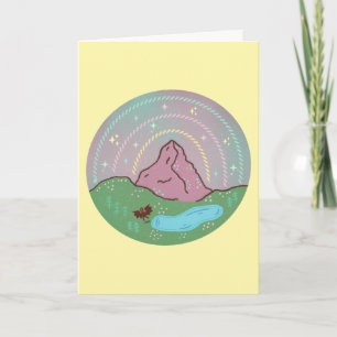 Mothman Home Planet   Cryptid Cosmic Folklore Art Card
