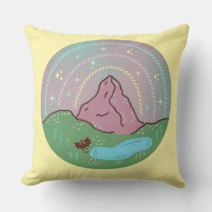 Mothman Home Planet Cryptid Cosmic Folklore Art Throw Pillow