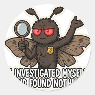 Mothman Meme Investigation Classic Round Sticker