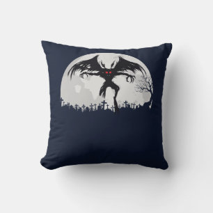 Mothman Moon Cryptid Point Pleasant Gift Throw Pillow
