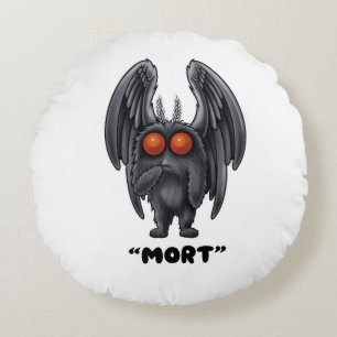 Mothman “Mort” Round Pillow