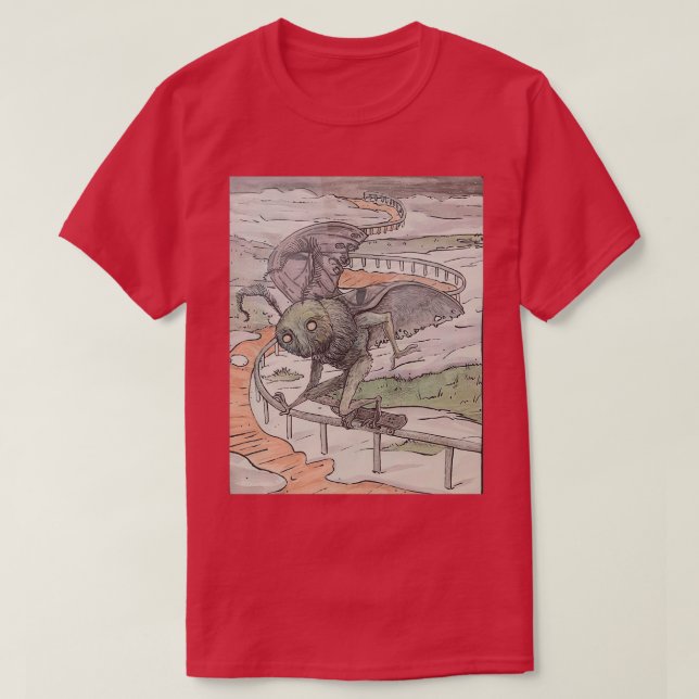Mothman Skates T-Shirt (Design Front)
