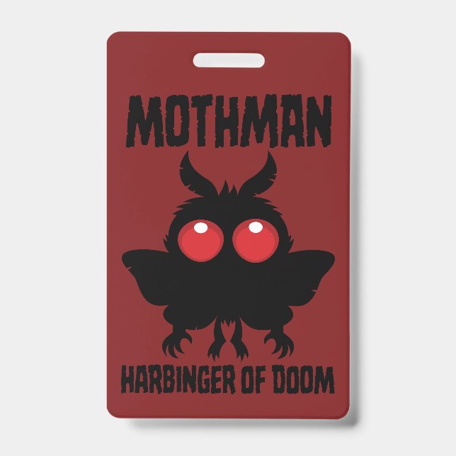 Mothman - Spooky Cute Harbinger Of Doom Badge (Front)