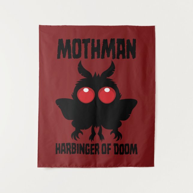 Mothman - Spooky Cute Harbinger Of Doom Tapestry (Front)