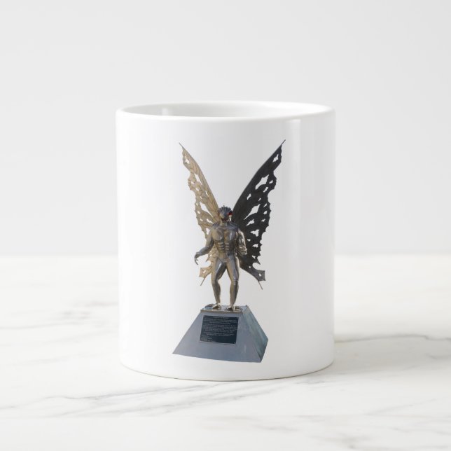 Mothman Statue from Point Pleasant West Virginia Large Coffee Mug (Front)