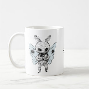 Mothman with flowers Creepy Cute goth custom name Coffee Mug