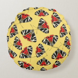 Moths 3 round pillow