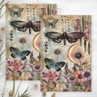 MOTHS AND BUTTERFLIES DECOUPAGE TISSUE PAPER