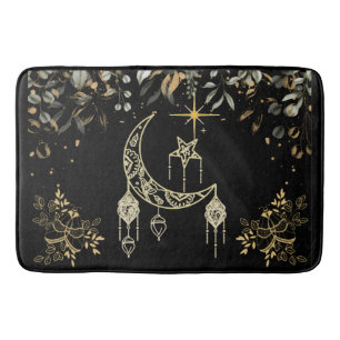 Moths and Moon Celestial  Bath Mat