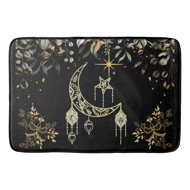 Moths and Moon Celestial  Bath Mat (Front)