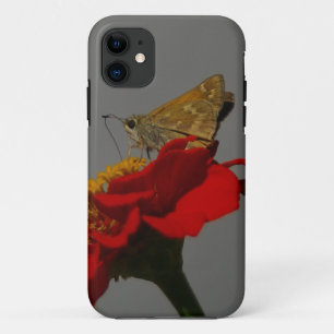 Moths and Red Zinnia iPhone 11 Case