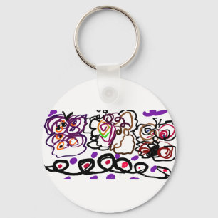 Moths' art keychain