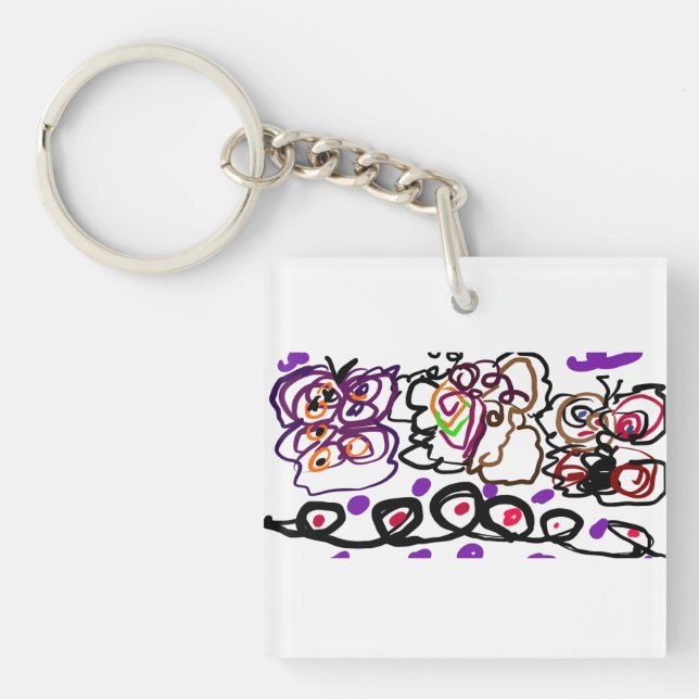 Moths' art  keychain (Front)