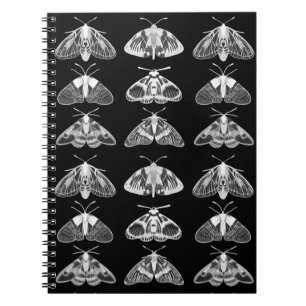 Moths in Black, White and Grey Notebook