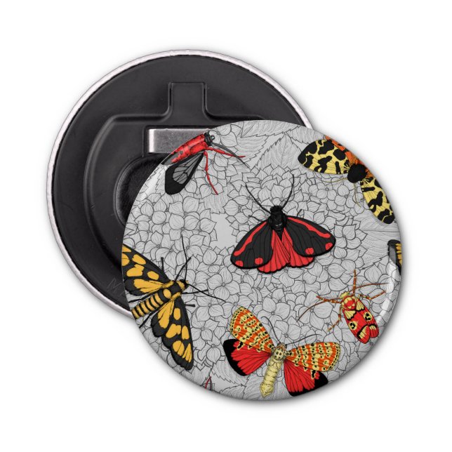 Moths on hydrangea bottle opener (Front)