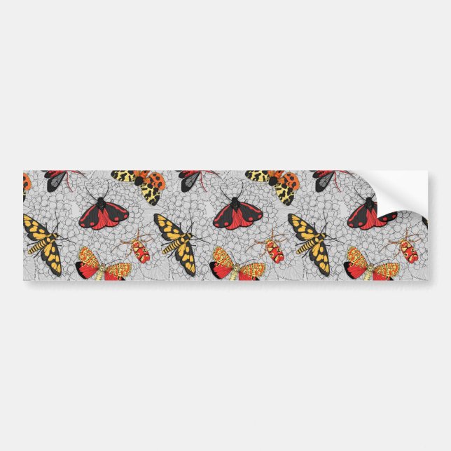 Moths on hydrangea bumper sticker (Front)