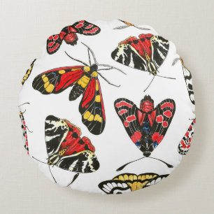 Moths Round Pillow