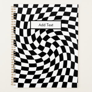 Motif à carreaux déformés noir et blanc personnali