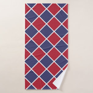 Motif à carreaux diamant Harlequin rouge bleu blan