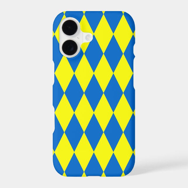 Motif à carreaux Harlequin bleu jaune  (Verso)