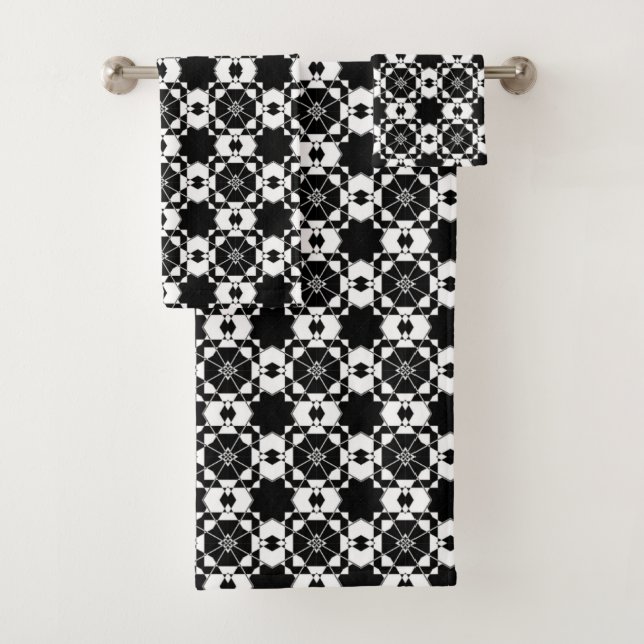 Motif à carreaux rétro minimaliste – Dessin monoch (En situation)