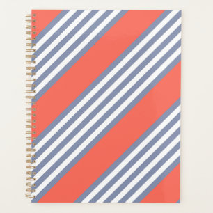 Motif à cinq bandes bleu-gris avec corail vivant