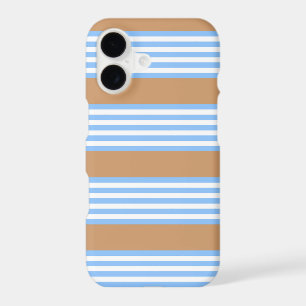 Motif à cinq rayures bleues et blanches avec brun
