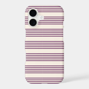 Motif à cinq rayures mauve et beige