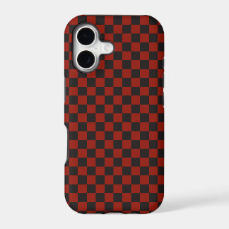 Motif à damier noir et rouge profond