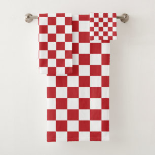 Motif À damiers rouge et blanc