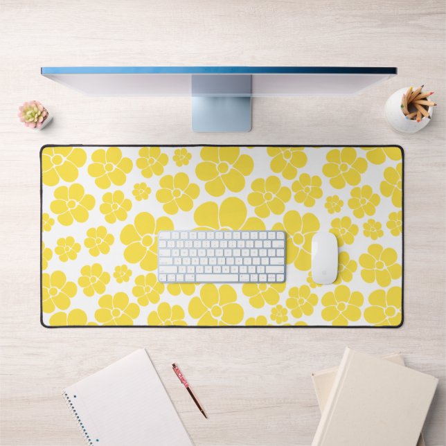Motif à fleurs - Citron jaune et blanc (Bureau 1)