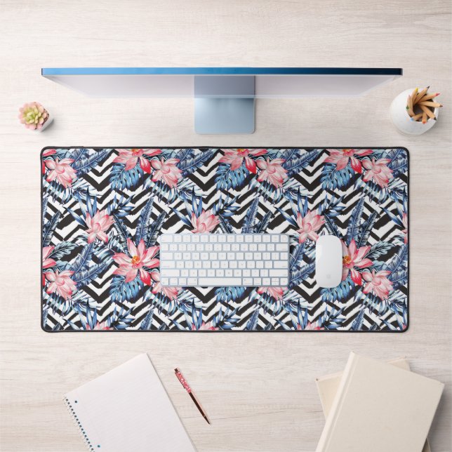 Motif à fleurs Lotus tropicaux 2 (Bureau 1)