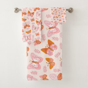 Motif à papillon rose orange mignon