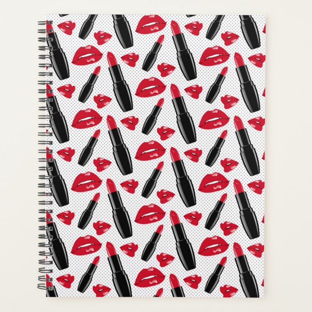 Motif À Pointe Polka Lipstick Et Lèvres (Devant)