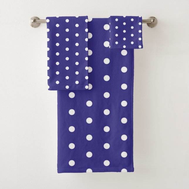 Motif à points Polka bleu et blanc (En situation)