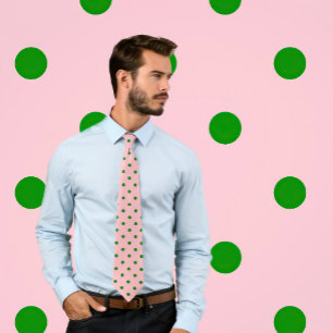 Motif à points polka vert classique sur Cravate ro