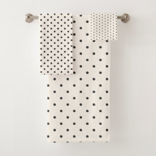 Motif à pois ivoire noir et blanc Rétro
