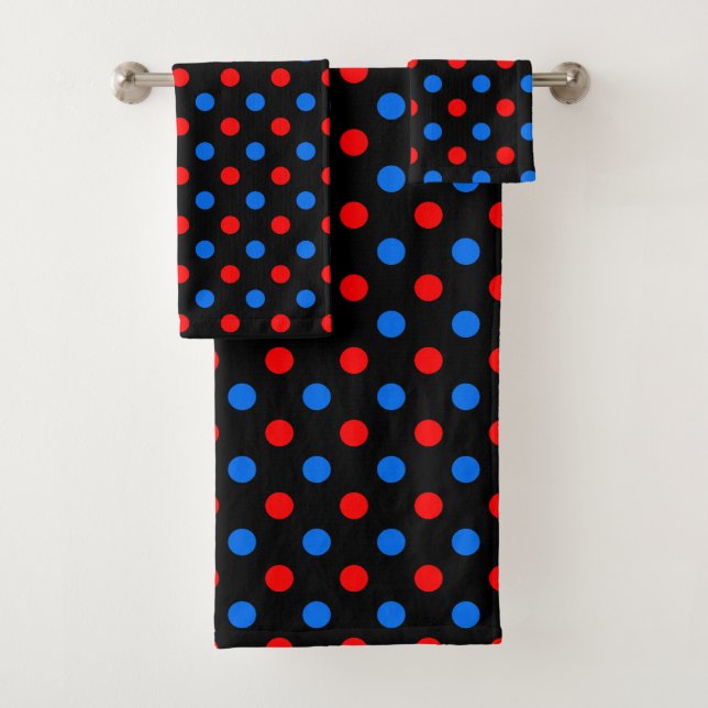 Motif à pois rouges bleus noirs  (En situation)